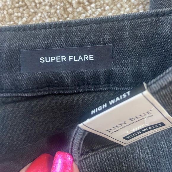 Judy Blue High Waisted Super Flare Jeans - Black Wash - Picture 14 of 15